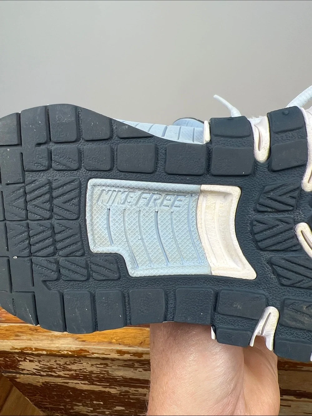 Nike Free Pale Blue and White Flex Run Sneakers